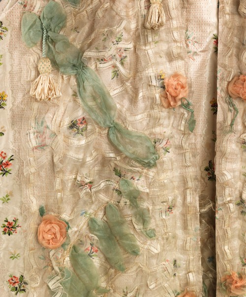 ephemeral-elegance: Gauze Rosette Embellished Robe a la Française, ca. 1770-75 via The Met