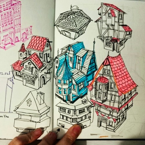 Collection of recent sketchbook entries instagram.com/draahwl