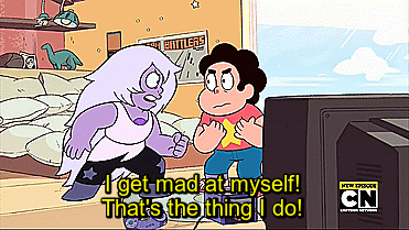 mrgeekonthiswebsite:   This scene really struck a chord with me. I know exactly how Amethyst feels and if you don’t, then I’ll tell you it sucks. I don’t get mad at other people when something happens, I get mad at myself because I think I’m worthless