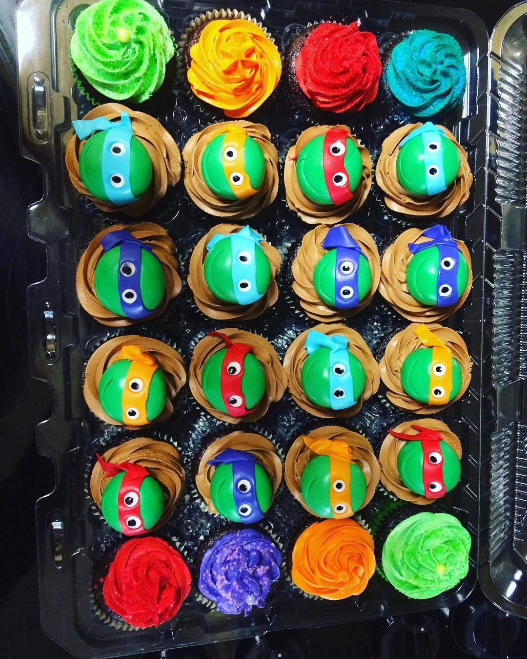 These #tmnt cupcakes came out so cute! The bday boy and his friends loved them! by