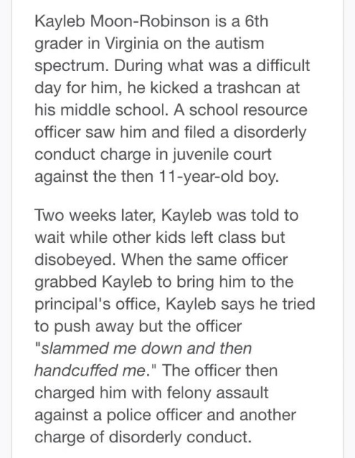 purplechocolatekisses:onyourtongue: onyourtongue: They really convicted a 6th grader with autism. Th