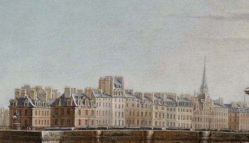 Nicolas-Jean-Baptiste Raguenet - Vue de l'Ile de la Cité avec le Pont Neuf et la pompe de la 