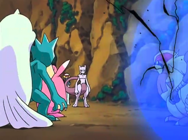 Why does Mewtwo save that bus in Mewtwo returns in