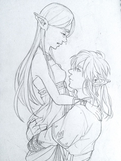 xenuoz:
“Some wips than I’m planning to color later, I’m such a trash for zelink tbh ;_;
”