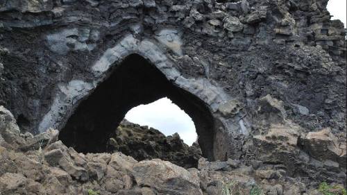 The Dark CastlesKnown to Icelanders as Dimmuborgir, a zone of amazing lava structures marks the plac