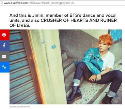 fyeahbangtaned:Jimin is on BUZZFEED. This Sexy Korean Idol Will Make You A K-Pop Fan.