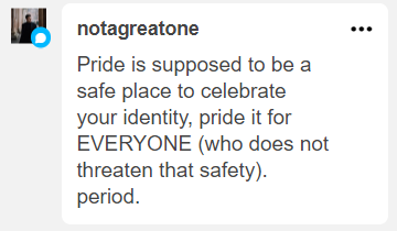 skullsprouts: iwilleatyourenglish:  iwilleatyourenglish:  leesh:   mhmmmmm   lmao what???? pride is literally a celebration of LGBT+ people. it’s for US.  …………Pride was literally created for the explicit purpose of celebrating LGBT+ people.