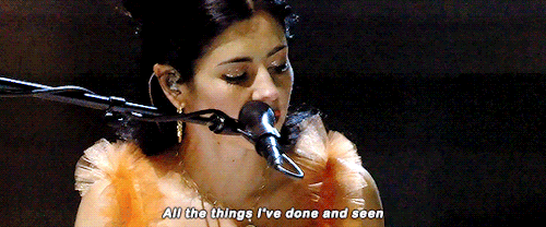 Marina PerformsTo Be Human Live In Manchester On May 10, 2019.