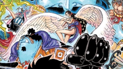 Floating above all others in the popularity poll cover!  #opspoilers#op 1024#one piece#nico robin#chapter: 1024#island: wano#with: franky#with: jinbe#chapter cover#color