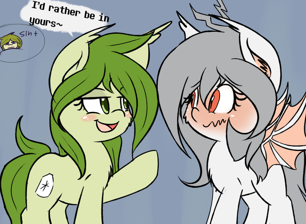 ask-laichi:askflowertheplantponi:*Flora sillently judging after joking with sister