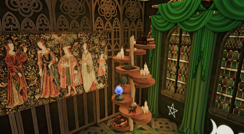Sorceress’ Tower, Part II Thank you to amazing CC creators! = @aggressivekitty ⋆ @aroundthesims ⋆ @t