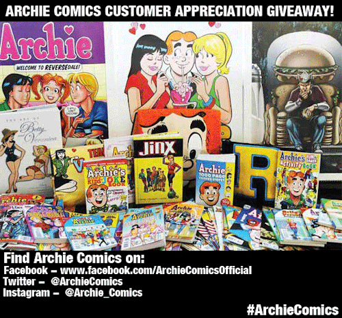 archiecomics:  Visit Archie Comics on any or all of the social media sites listed for a chance to wi