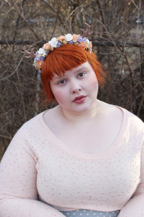 afatfox:  sweater ~ forever21+ (3x)skirt ~ modcloth (4x)leggings ~ walmart (3x)shoes ~ paylessbracelet ~ avenueheadband ~ lolimillie via etsylips ~ nyx butter lipstick in pops