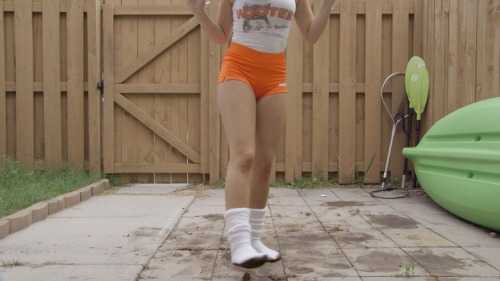 “Messy Hooters Socks” is now available at www.seductivestudios.comIn this custom video, Effy wears her Hooters outfit outside in the dirt and mud, dancing in the dirt, getting her white socks very dirty. In Part 2 - Effy wears her socks in the tub,