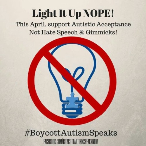 aspie-jake:Just a reminder from an autistic to NOT “Light it up blue” this April as that