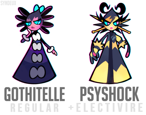 syndeux: Some Gothitelle variations by request! I tried to be serious with the names, but, well&hell