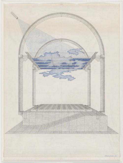 Friedrich St. FlorianHimmelbelt, project, Perspective 1974Graphite and color pencil on paper    MoMA