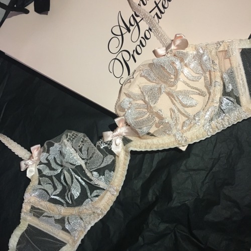 gucci-mess:Agent Provocateur Sparkle Bra Nude And Silver
