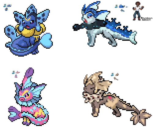 houndoom-kaboom:Vaporeon Fish Fusions!