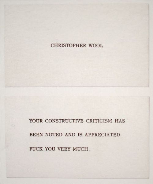limagerie:Studio Card - Christopher Wool, 1988