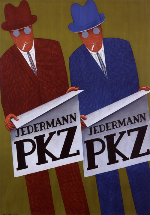 Otto Morach, poster for the clothier PKZ, 1928. PKZ means Paul Kehl of Zurich, Switzerland.