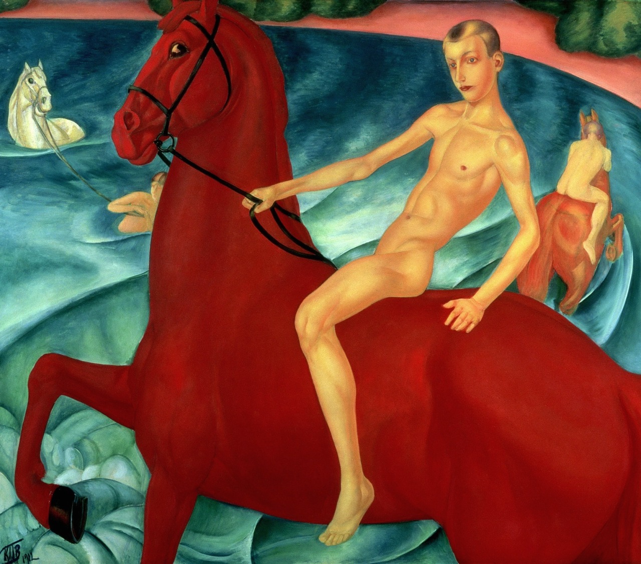 images27:  Купание красного коняBathing of a Red HorseKuzma Petrov-Vodkin