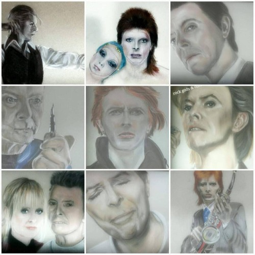 Thanks for all the inspiration over the years. Happy heavenly 75th birthday David Bowie ❤#art #mya