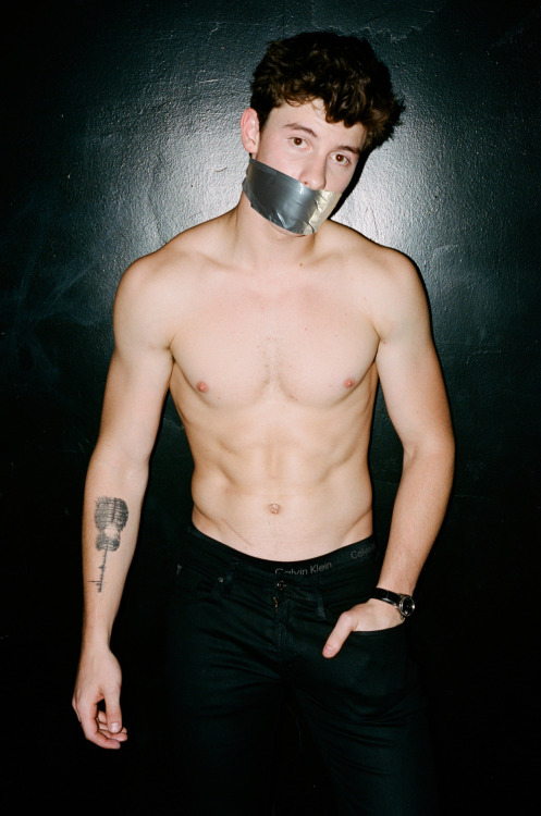 vlord76:Gag Request: Shawn Mendes shirtless and gagged