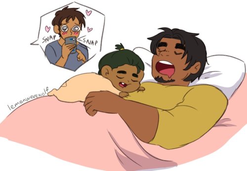 lemonorangelime:    I can’t stop drawing Pokemon crossovers.  Hau with his dads, Hunk and Lance.  