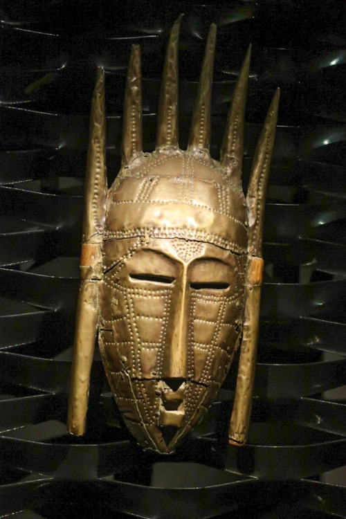 Wood and brass mask (n’domo) of the Marka people, Burkina Faso.  Artist unknown; late 19th/early 20t