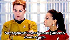 trektags: trektags:  #Uhura and Jim are the sassy girlfriend squad (tags via pineism)