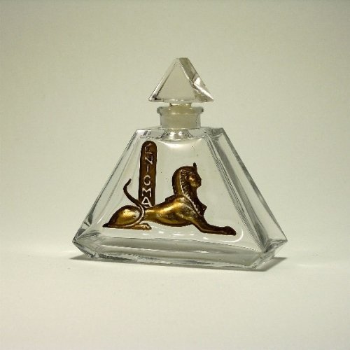 cair–paravel:1920s perfume bottles, ‘Lubin Enigma’by Viard, ‘Relief’ by Forvil Relief (René Lalique)