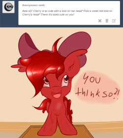 askshinytheslime:  Cherry: yeh that bow cool.