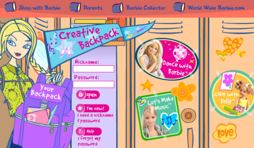 fyretrobarbie:Barbie.com in 2004/2005