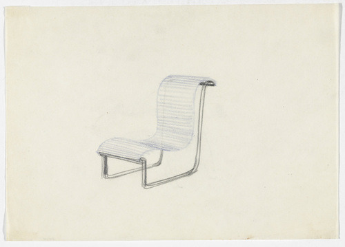 Mies van der Rohe, elevation and perspective sketches from the MoMA collection, 1934