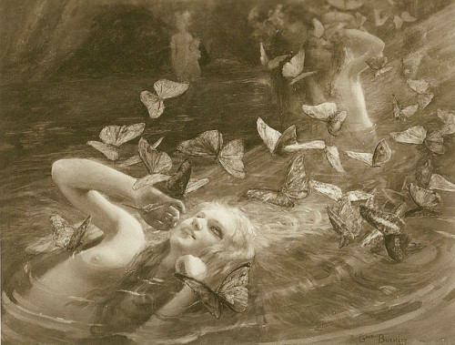 oldpainting: Gaston Bussiere (French, 1862-1929), “Nymphs”, 1910 by sofi01 on Flickr.