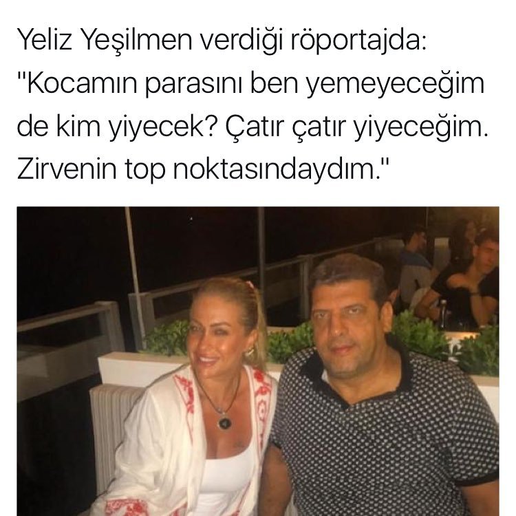 Yeliz Yeşilmen verdiği...