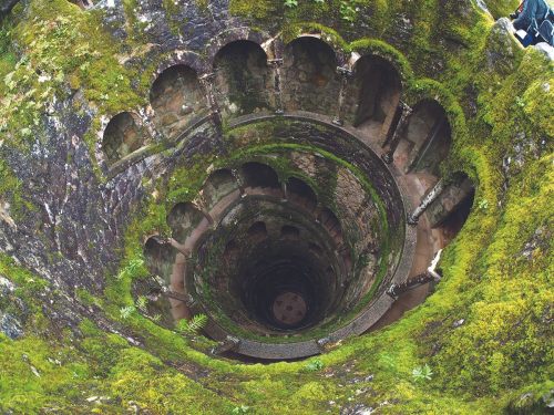 cryptotheism:inneskeeper:  themacabrenbold:  An “initiation well,” used in magical rites, which was excavated at the Quinta da Regaleira estate in Sintra, Portugal.     @cryptotheismI feel like you’d love to know that this is from a literal palace