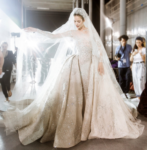 runwayandbeauty:  Backstage at Zuhair Murad Haute Couture Fall/Winter 2015-16, Paris Fashion Week. 