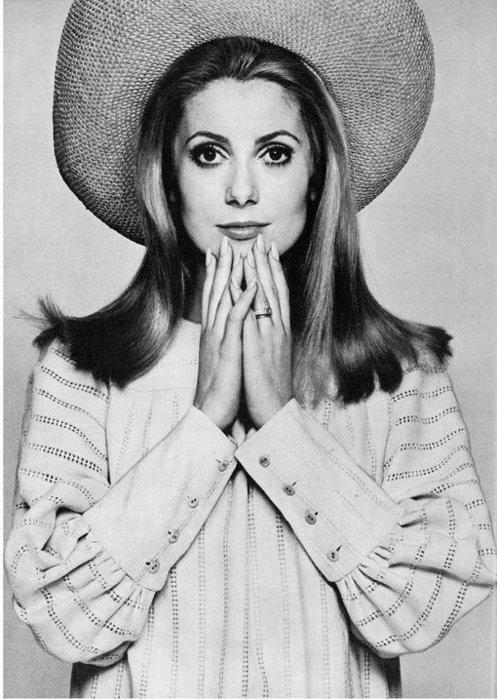 Catherine Deneuve photographed by David Bailey for Vogue, 1967.