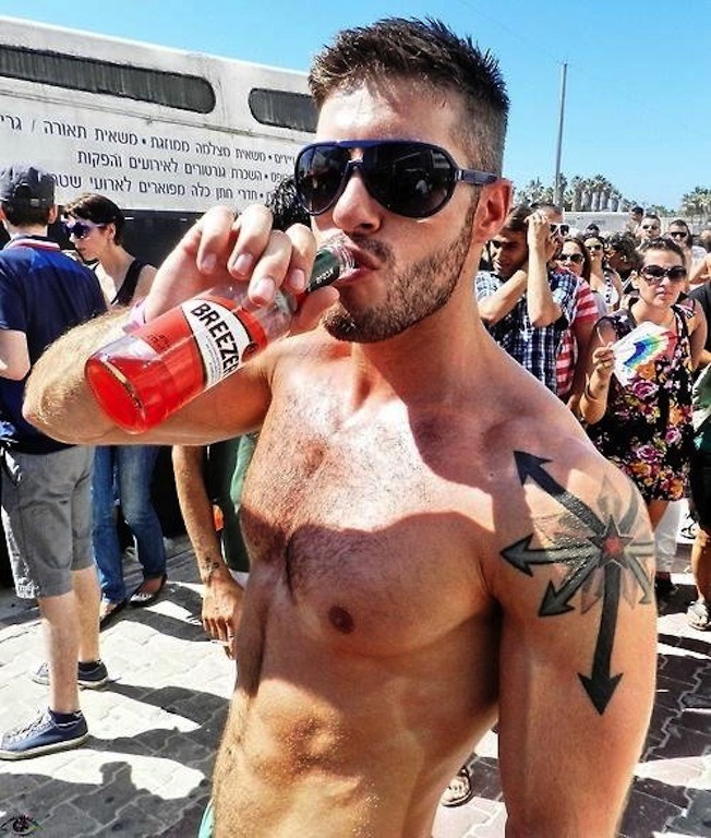 Hairy chest, legs,Beard and Mustache.