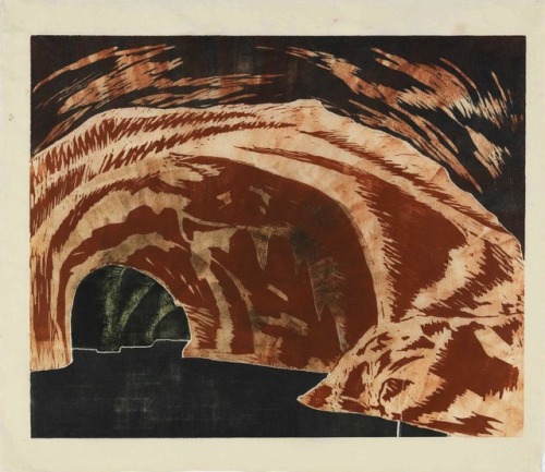 thunderstruck9:Mamma Andersson (Swedish, b. 1962), Cave, 2016. Handprinted colour woodcut on rice pa