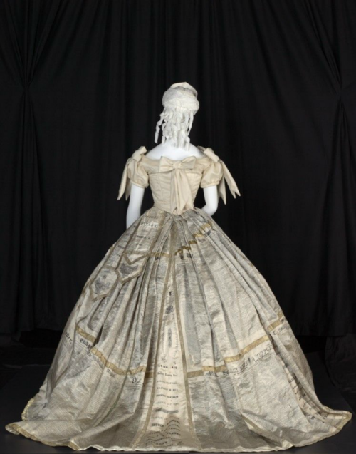 ephemeral-elegance:“The Press” Fancy Dress Gown, 1866 Worn by Mrs. Matilda Butters at the Mayor’s Fa