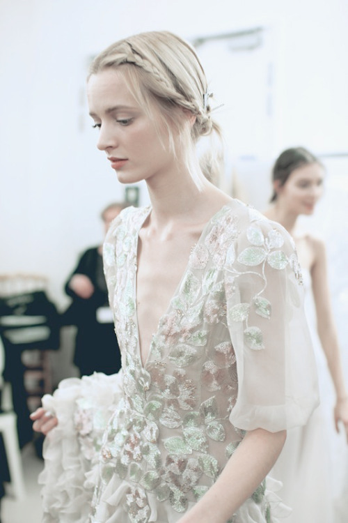rosettes:  Daria Strokous backstage @ Valentino Couture Spring 2013 by Lea Colombo 