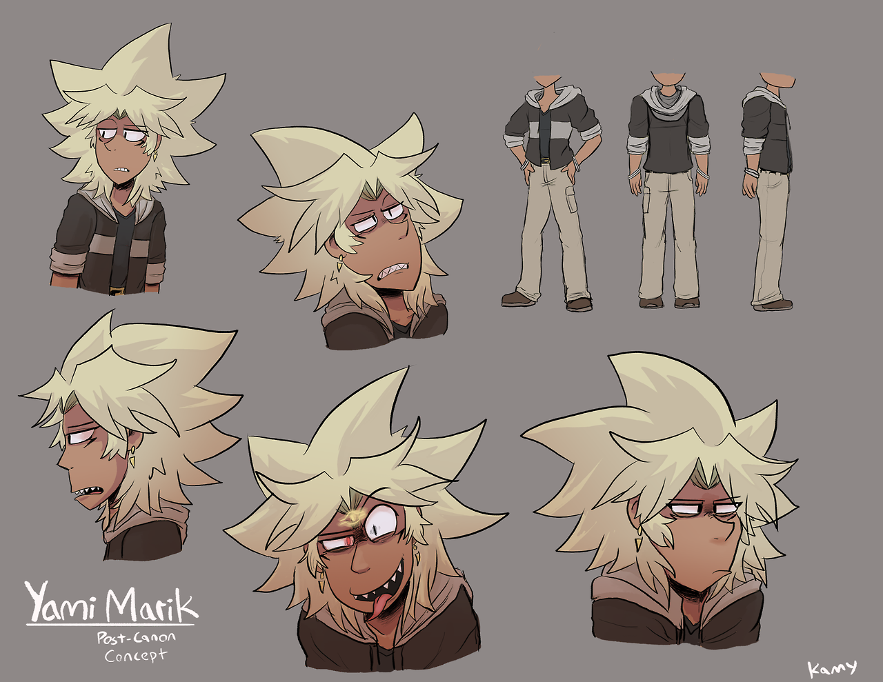 kamydrawstuffs:Practicing my 2nd style &amp; Y.Marik’s post-canon outfit design.