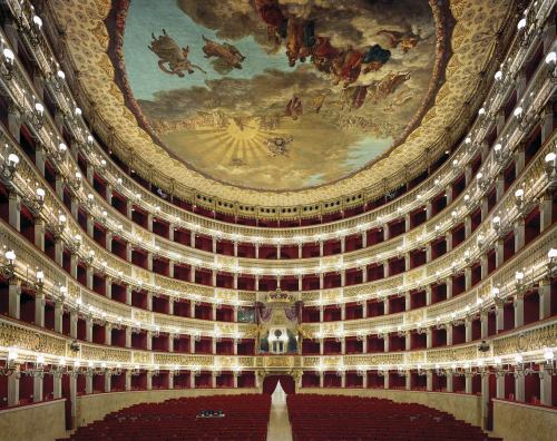 archatlas:  Opera David Leventi “Opera” records the interiors of world-famous opera houses, all photographed with 4x5” and 8x10” Arca-Swiss cameras to maximize detail. Architecturally meticulous, this body of work serves to historically document