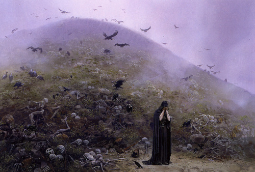 ex0skeletal:  Hill of the Slain by Ted Nasmith 