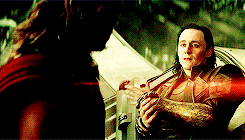 Loki looks up at him, at Thor, at all that beauty and perfection, those golden shoulders, and says, 
