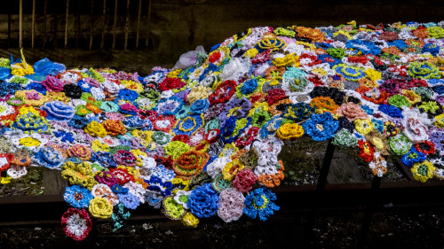 “My choice of materials reflects this paradoxical view that I have of American culture. Plasti