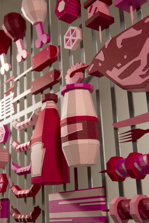 cross-connect:  Lucy Thomas and Thibault Zimmermann are Zim & Zou, a French studio based in Nancy. Giving a dynamic edge to three-dimensional art and installation, the duo prefers using with “real objects”, such as paper, rather than digital rendering